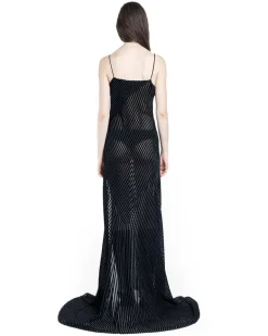 Aaricia Long Bias Slip Dress Black