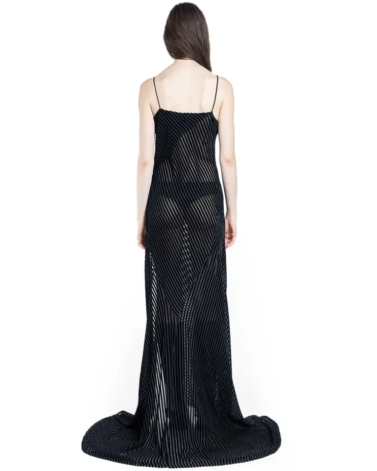 Aaricia Long Bias Slip Dress Black