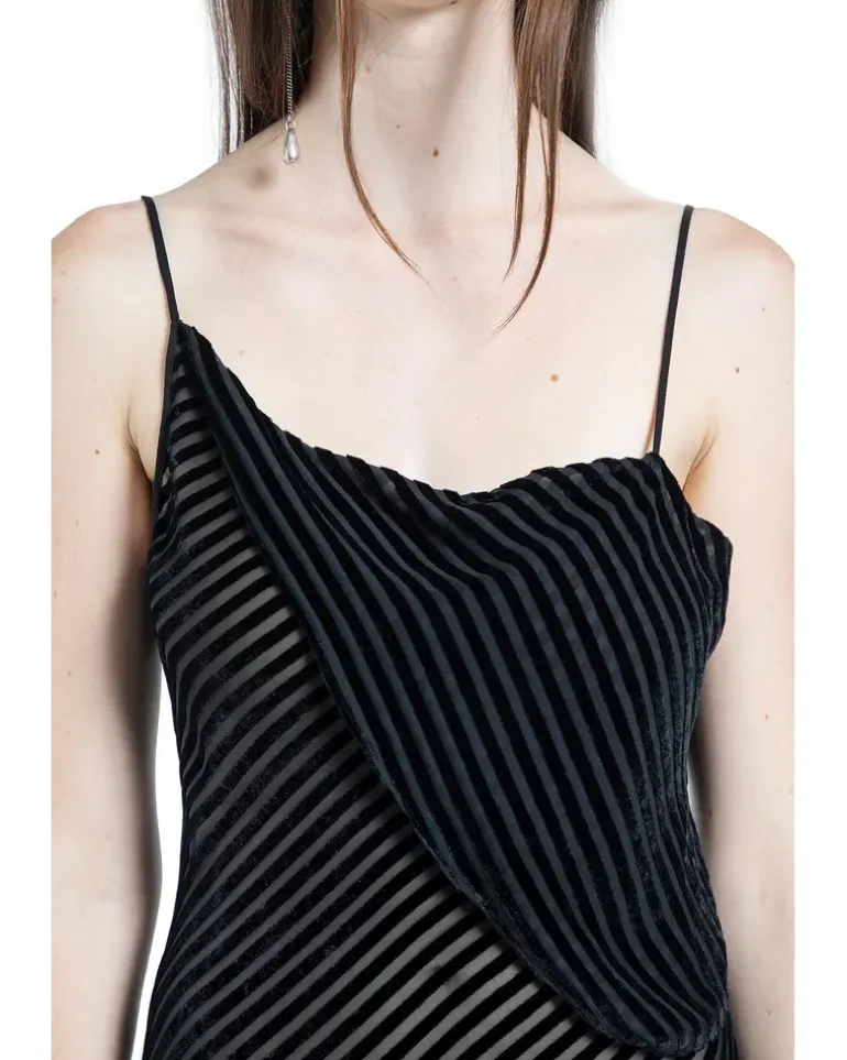 Aaricia Long Bias Slip Dress Black