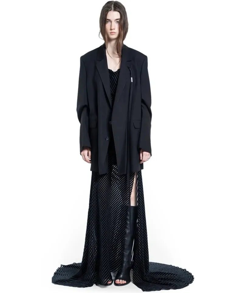 Aaricia Long Bias Slip Dress Black