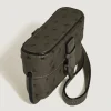 Accessoires-Etui mit Federdetail aus Leder mit Straußenprägung - Khaki - Leder - MB220476 - Taschenaccessoires