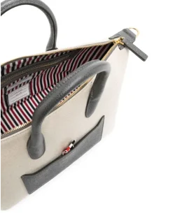 Aktentasche mit Ripsband-Schlaufe - Nude