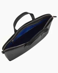 Aktentasche Sophie 15 Zoll aus genarbtem Leder mit 1 Faltfach Schwarz
