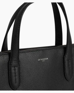 Aktentasche Sophie 15 Zoll aus genarbtem Leder mit 1 Faltfach Schwarz