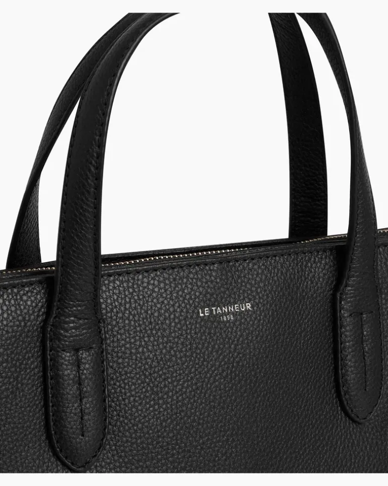 Aktentasche Sophie 15 Zoll aus genarbtem Leder mit 1 Faltfach Schwarz