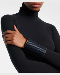 Alaïa Armreif mit Leder Blau