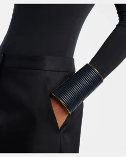 Alaïa Armreif mit Leder Blau