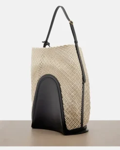 Alaïa Bucket-Bag Hip Large mit Leder Beige