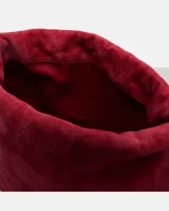 Alaïa Bucket Bag Le Pochon aus Veloursleder Rot