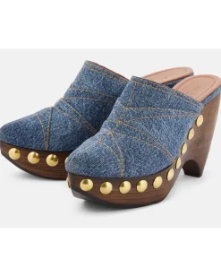 Alaïa Clogs Le Sabot aus Denim Blau