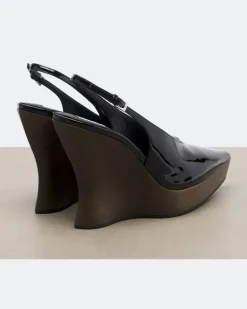Alaïa Slingback-Clogs aus Leder mit Keilabsatz Schwarz