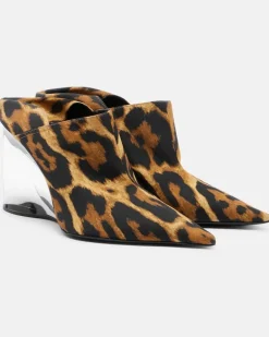 Alaïa Wedge-Mules Invisible aus Twill Braun