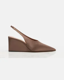 Alaïa Wedges Cube 75 aus Satin Braun
