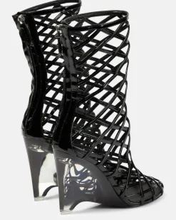 Alaïa Wedge-Stiefel aus Leder Schwarz