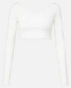 Alaïa Wickeltop aus Crêpe Weiß