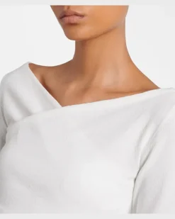 Alaïa Wickeltop aus Crêpe Weiß