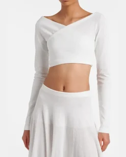 Alaïa Wickeltop aus Crêpe Weiß