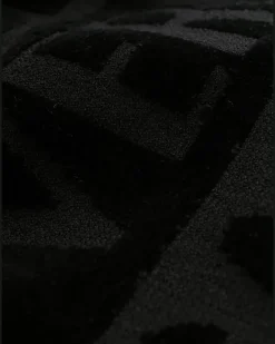 Allover Bademantel - Schwarz