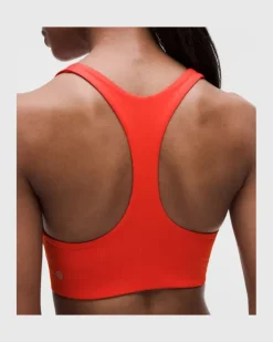 All-Time Hero Gerippter Sport-BH Mittlerer Halt für B/C-Cups für Frauen – Größe in Cherry Ember