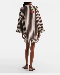 Alémais Bestickter Kaftan Sundae aus Häkelstrick Braun