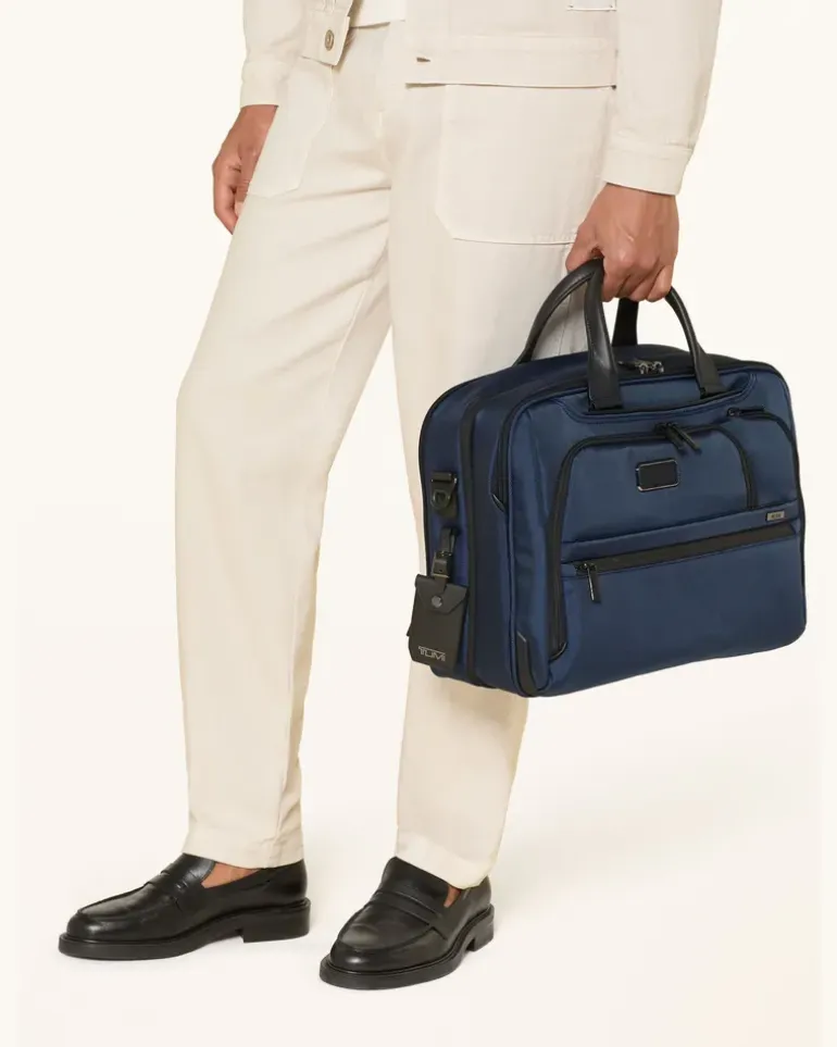 Alpha Aktentasche Medium Expandale blau Dunkelblau