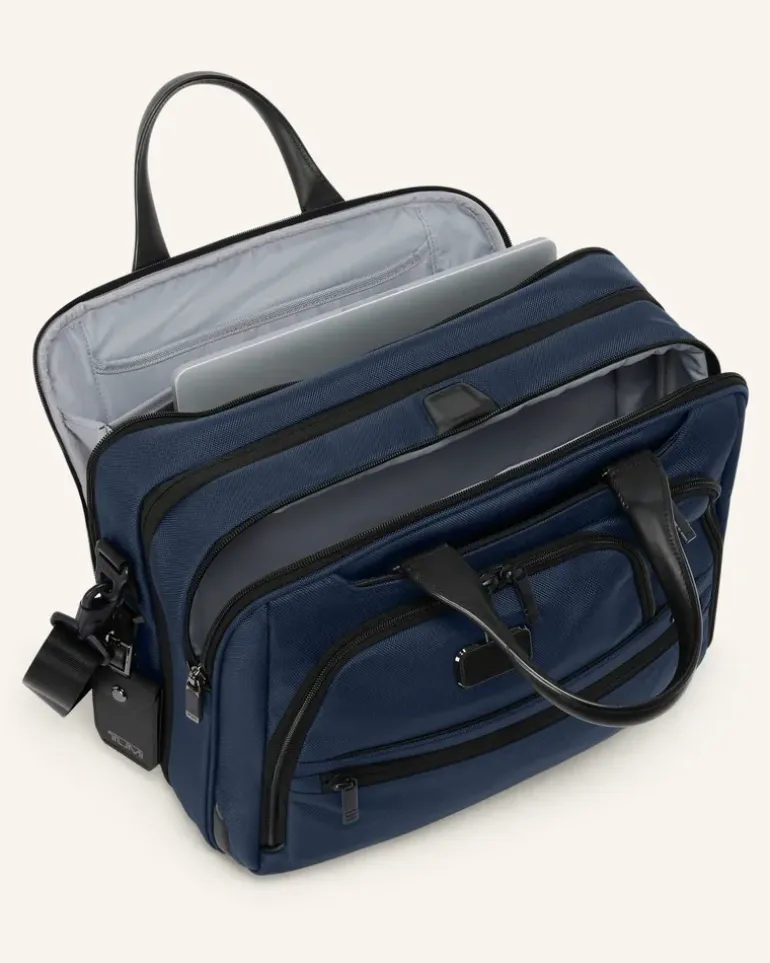 Alpha Aktentasche Medium Expandale blau Dunkelblau