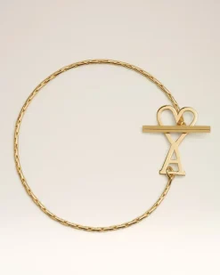 Ami de Coeur Armband aus goldfarbenem Messing mit Kettengliedern Gelb Unisex