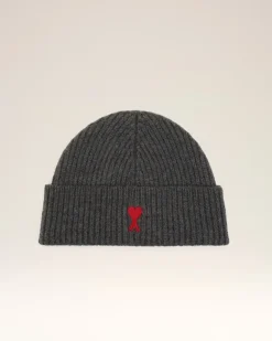 Ami de Coeur Beanie aus grauer Wolle Grau Unisex Heather