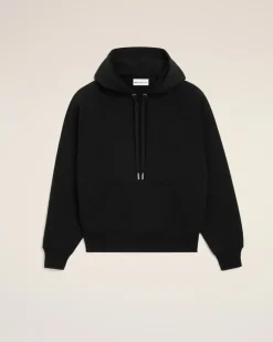 Ami de Coeur Hoodie aus schwarzer Baumwolle mit Prägung Unisex