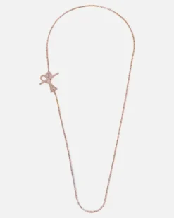 Ami De Coeur 2 in 1 Halskette aus goldfarbenem Messing Gelb Unisex