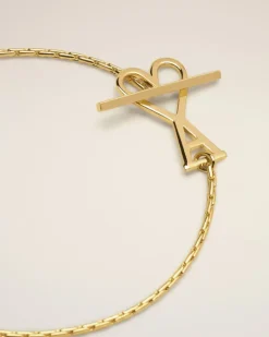 Ami De Coeur 2 in 1 Halskette aus goldfarbenem Messing Gelb Unisex