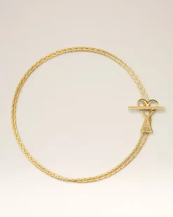 Ami De Coeur 2 in 1 Halskette aus goldfarbenem Messing Gelb Unisex