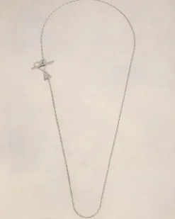 Ami De Coeur 2 in 1 Halskette aus silberfarbenem Messing Grau Unisex