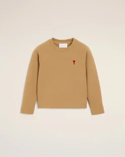Ami de Coeur Sweatshirt aus brauner Baumwolle Braun Unisex Camel