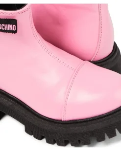 Ankle Boots aus Leder Rosa