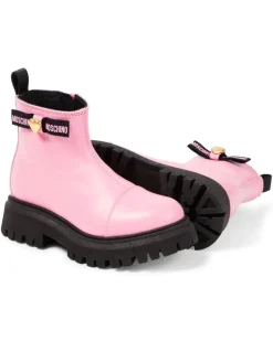 Ankle Boots aus Leder Rosa