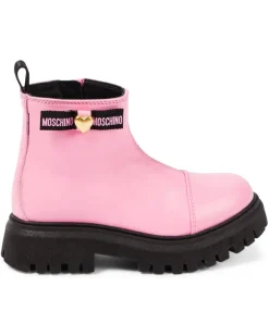 Ankle Boots aus Leder Rosa