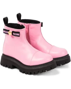 Ankle Boots aus Leder Rosa