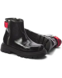 Ankle Boots aus Leder Schwarz