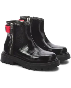 Ankle Boots aus Leder Schwarz