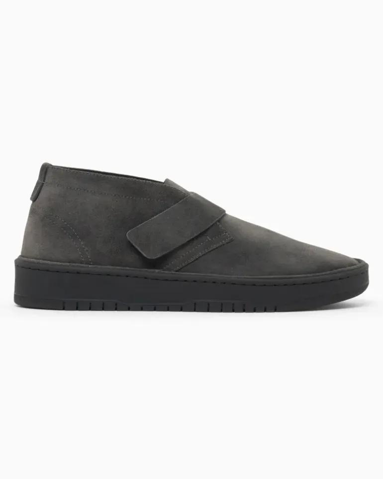 Ankle Boots aus Veloursleder Grau