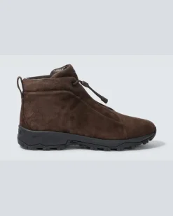 Ankle Boots Triple Stitch Vetta aus Veloursleder Braun