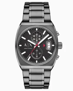 Anthrazitfarbener Chronograph aus Edelstahl Mehrfarbig