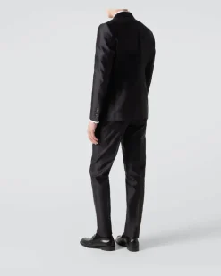 Anzug aus Seiden-Twill Schwarz