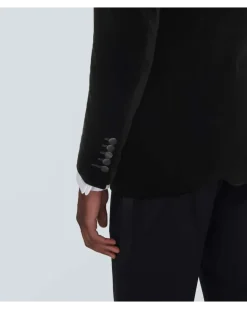 Anzugjacke Atticus aus Samt Schwarz