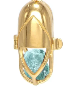 Aquamarina Halskette mit Statement-Anhänger - Gold