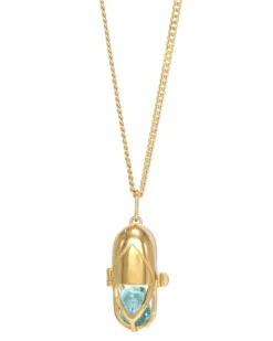 Aquamarina Halskette mit Statement-Anhänger - Gold