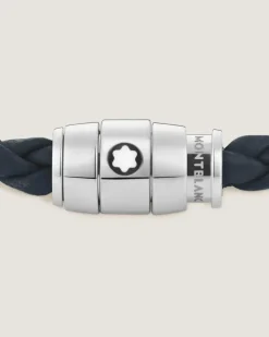 Armband mit 3 Ringen aus Soft Leder - Blau - Edelstahl - MB136012 - Armbänder