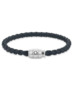 Armband mit 3 Ringen aus Soft Leder - Blau - Edelstahl - MB136012 - Armbänder
