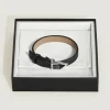 Armband mit schlichter Feder aus Grain Leder - Schwarz - Stahl - MB222746 - Armbänder